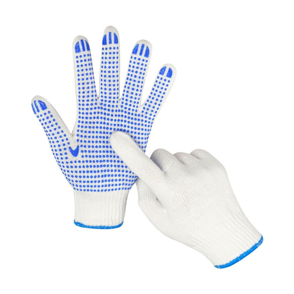 PVC Dotted Cotton Construction Safety Gloves Hand Working Gloves