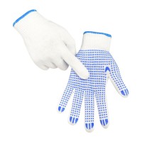 PVC Dotted Cotton Construction Safety Gloves Hand Working Gloves
