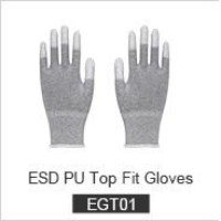 PU Coated Cleanroom Antistatic ESD Palm Fit Clean Room Anti-static Carbon Fiber Anti Static ESD Gloves for Electronic