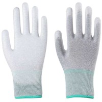 PU Coated Cleanroom Antistatic ESD Palm Fit Clean Room Anti-static Carbon Fiber Anti Static ESD Gloves for Electronic
