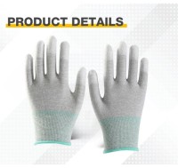 Finger PU Coated Cleanroom Antistatic ESD Top Fit Glove Clean Room Anti-static Carbon Fiber Anti Static ESD Glove