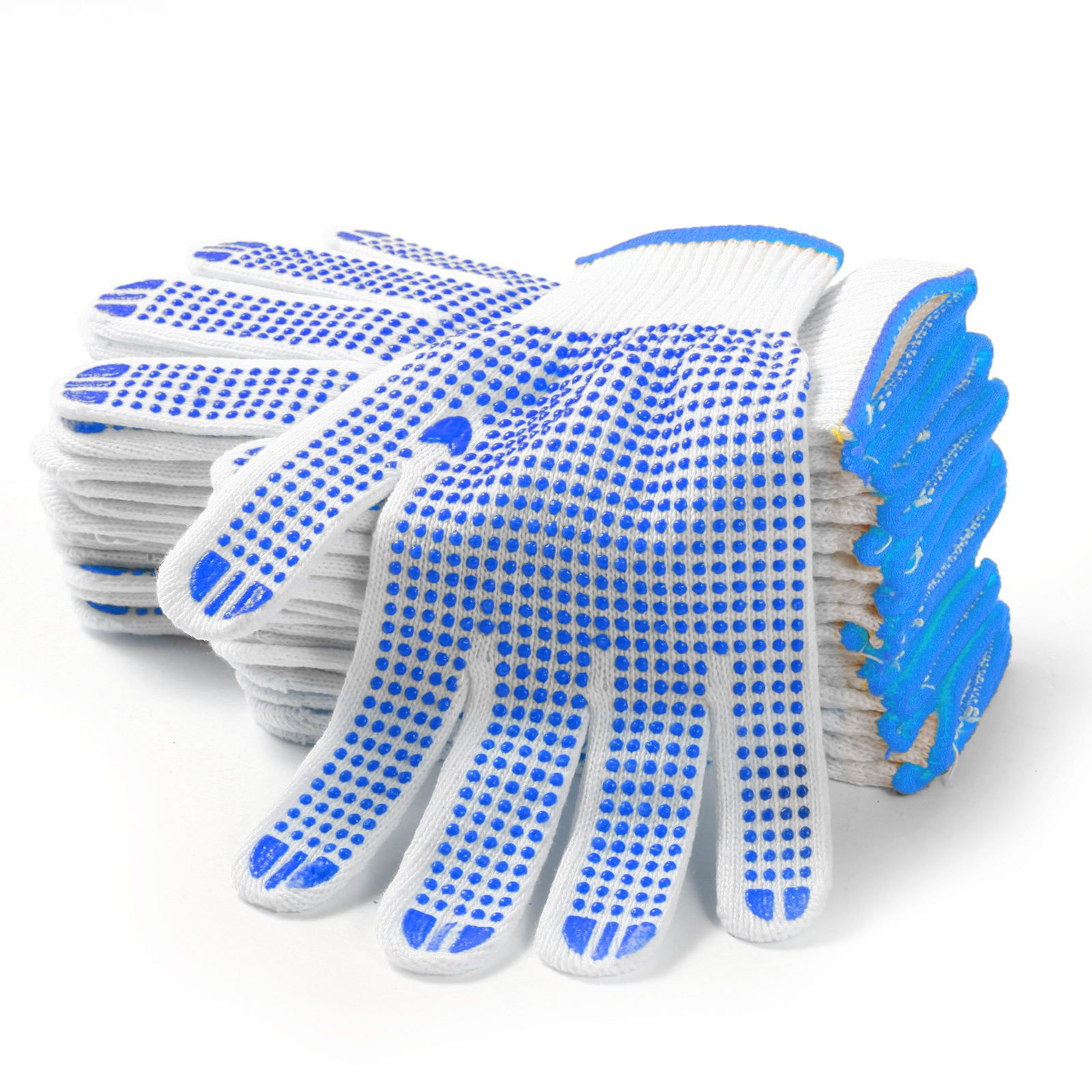 PVC Dotted Cotton Construction Safety Gloves Hand Working Gloves