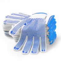 PVC Dotted Cotton Construction Safety Gloves Hand Working Gloves