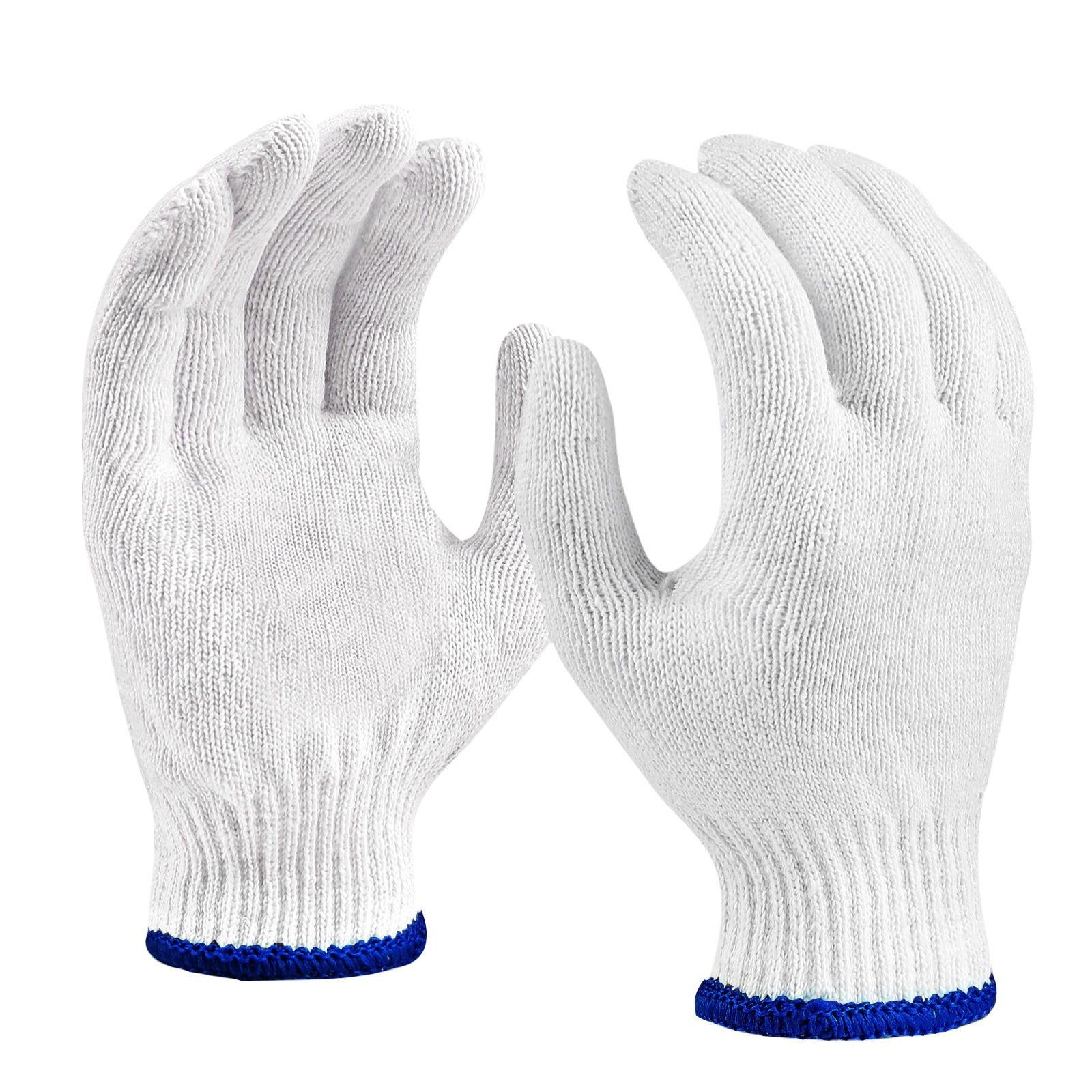 High Quality Labor Protection 500g 600g 700g White Cotton Work Safety Gloves White Knitted Cotton Gloves